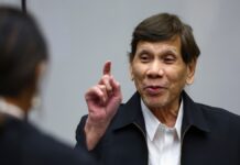 Former Philippine President Rodrigo Duterte appears in court in The Hague