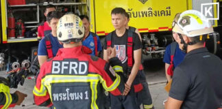 Fire crews maintain 24-hour watch over oil leak in Bangkok drains Fire crews maintain 24-hour watch over oil leak in Bangkok drains