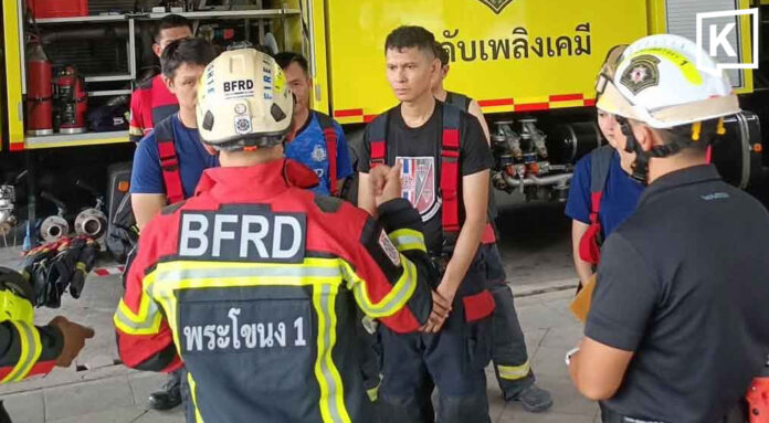 Fire crews maintain 24-hour watch over oil leak in Bangkok drains Fire crews maintain 24-hour watch over oil leak in Bangkok drains