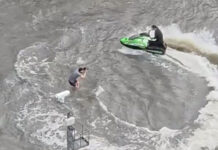 Jet ski ride through Bangkok flood sparks criticism over alleged content filming Jet ski ride through Bangkok flood sparks criticism over alleged content filming