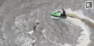 Jet ski ride through Bangkok flood sparks criticism over alleged content filming Jet ski ride through Bangkok flood sparks criticism over alleged content filming