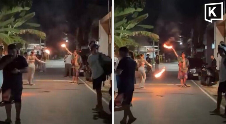 Late night party with fire show concerned Phuket residents 1