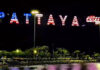 Pattaya lights up city sign in US colors to welcome sailors Pattaya lights up city sign in US colors to welcome sailors