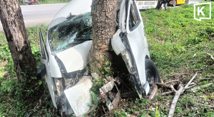 Van crashes into tree after clocking 143 kmh in Lampang Van crashes into tree after clocking 143 kmh in Lampang