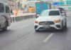 White Mercedes drives wrong way on Bangkok’s Vibhavadi Road White Mercedes drives wrong way on Bangkok’s Vibhavadi Road