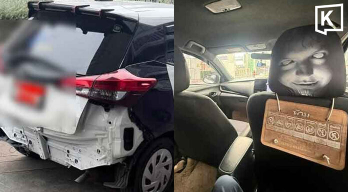 Woman left shaken after finding creepy mask inside ride-hailing car Woman left shaken after finding creepy mask inside ride-hailing car