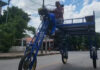 Yala welder builds raised motorcycle to tackle floodwaters Yala welder builds raised motorcycle to tackle floodwaters