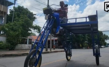 Yala welder builds raised motorcycle to tackle floodwaters Yala welder builds raised motorcycle to tackle floodwaters