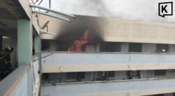 ire rips through upper floor of Bangkok apartment building