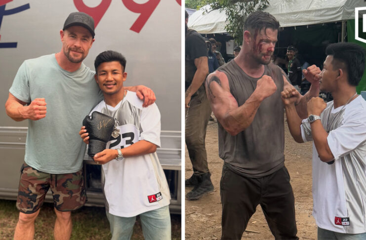 Chris Hemsworth welcomes Thai boxing star Rodtang to Extraction 3 set Chris Hemsworth welcomes Thai boxing star Rodtang to Extraction 3 set