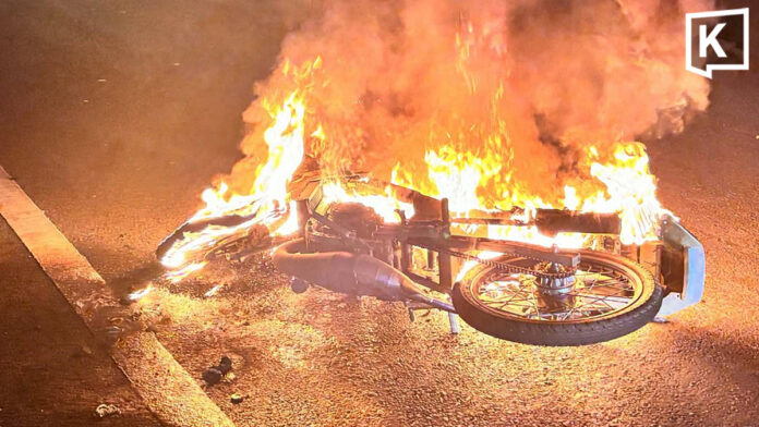 Motorcycle catches fire in Chiang Mai; no injuries reported Motorcycle catches fire in Chiang Mai; no injuries reported