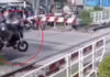 Motorcyclist killed after riding past lowered railway crossing barrier in Pattaya