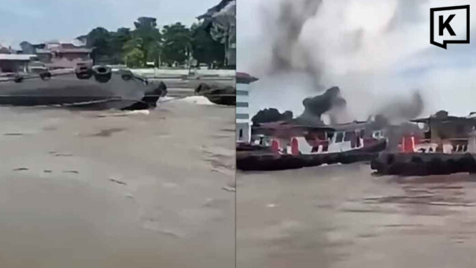 Tugboat sinks in Pa Sak River near Ayutthaya temple, one injured Tugboat sinks in Pa Sak River near Ayutthaya temple, one injured