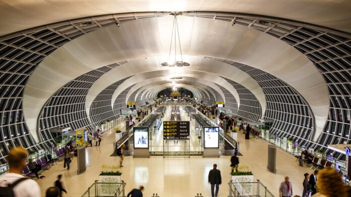 Bangkok, Thailand - March 21, 2016: Suvarnabhumi Airport is one