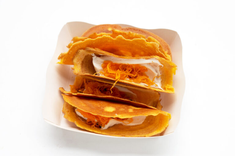 thai crispy pancakes white background