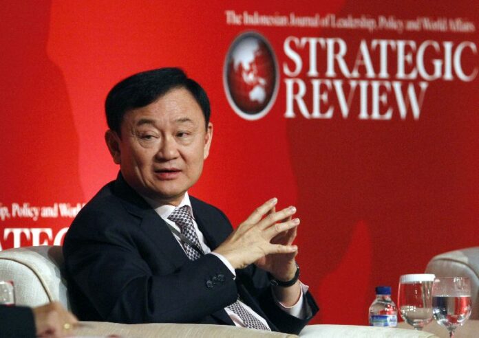 Former Prime Minister Thaksin Shinawatra participates in a business forum and launch of the Indonesian Journal of Leadership, Policy and World Affairs Strategic Review on July 17, 2012, in Jakarta, Indonesia. Photo: Achmad Ibrahim / Associated Press