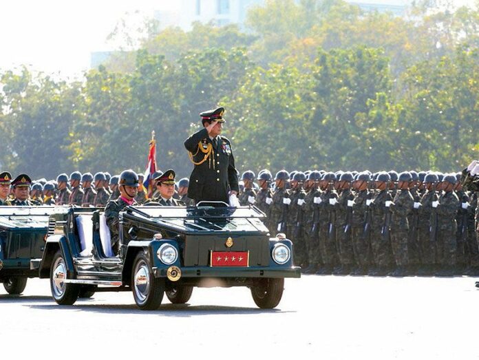 Gen. Prayuth Chan-ocha, chief of the Royal Thai Army, at an army parade in January 2013