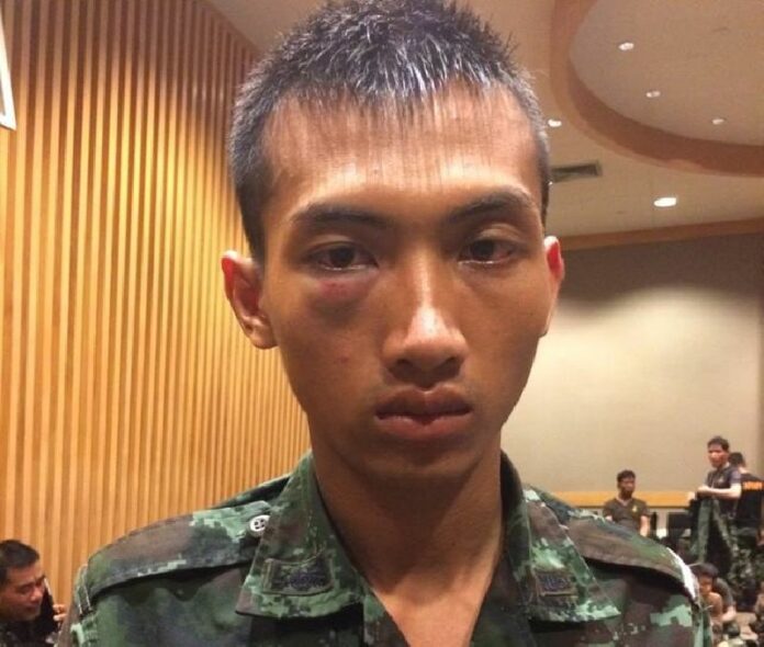 The soldier that army announced was seen crying because of pepper spray, not sympathy.