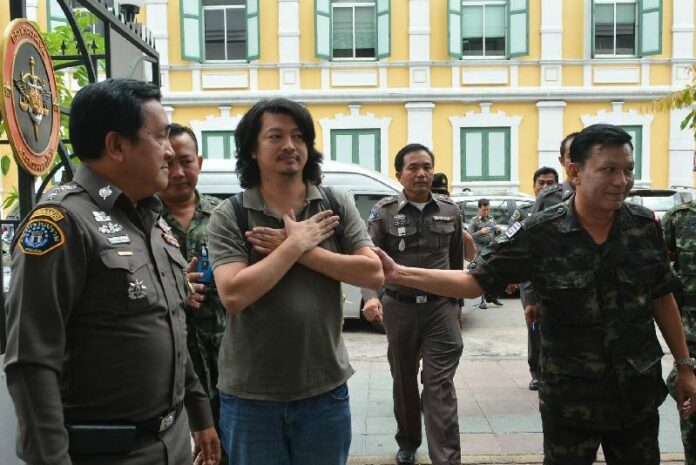Prominent anti-coup activist Sombat Boonngarm-anong on 12 June, after being denied release on bail. Prominent anti-coup activist Sombat Boonngarm-anong on 12 June, 2014.