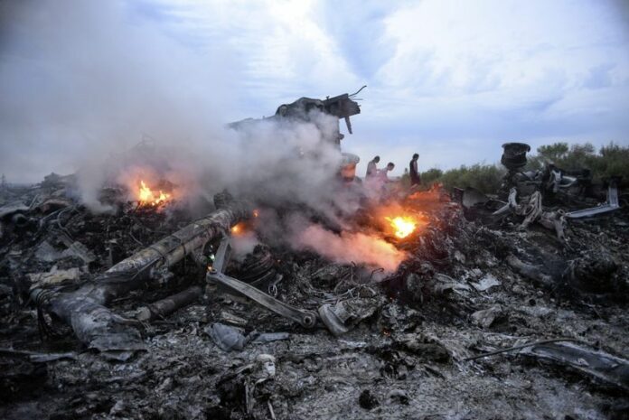 Debris of the Boeing 777, Malaysia Arilines flight MH17, which crashed during flying over the eastern Ukraine region near Donetsk. All 295 people on board Flight MH17 from Amsterdam to Kuala Lumpur are feared dead. EPA/ALYONA ZYKINA EPA/ALYONA ZYKINA<br />
