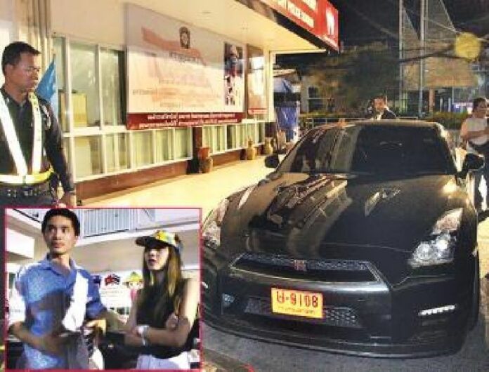 The car that Lertvarit Lertvorapreecha was arrested for racing in Pattaya on 7 August 2014.