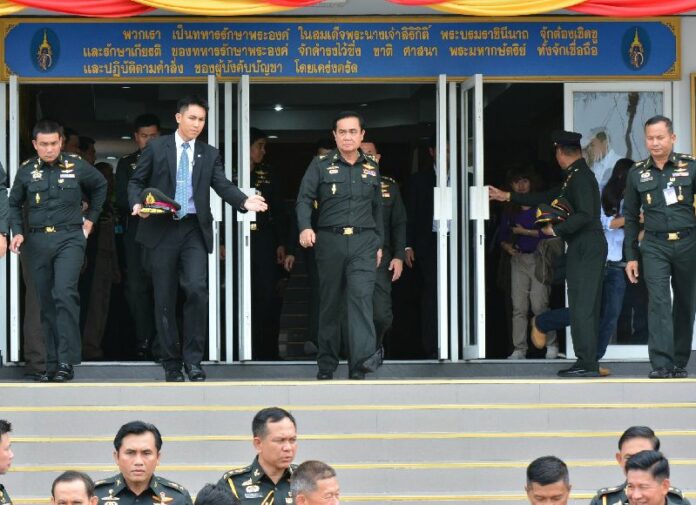 Gen. Prayuth Chan-ocha at the 21st infantry regiment in Chonburi province, 21 August 2014.