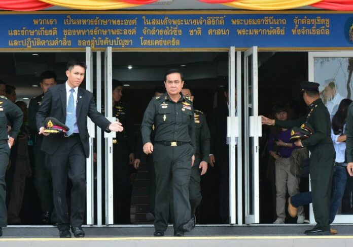 Gen. Prayuth Chan-ocha at the 21st infantry regiment in Chonburi province, 21 August 2014.