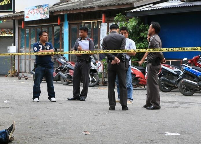 The crime scene on Koh Samui island where Schwartges Volker, 46, was stabbed to death on 20 August 2014.