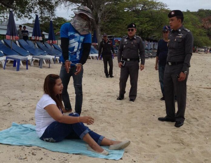 "Pueng," 28, reenacted the crime for police on 7 Sept 2014.