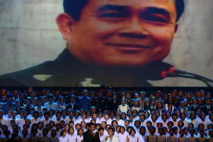 An army organised concert in Siam Paragon on 26 June 2014.<br />