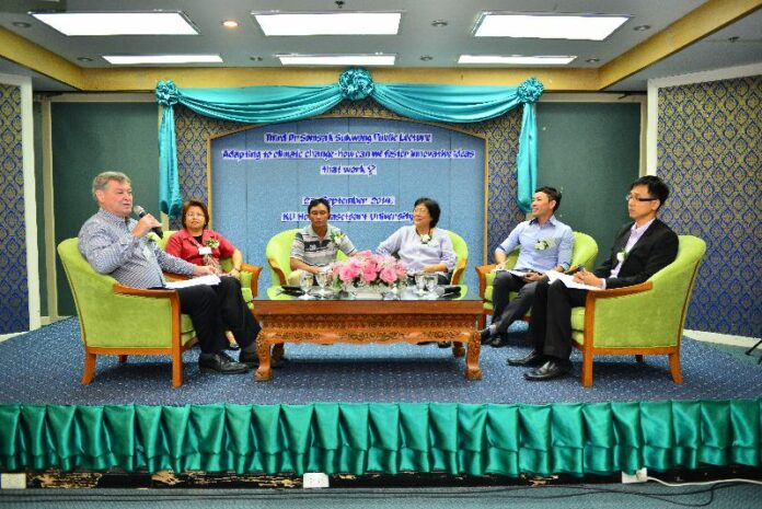 A lecture, titled "Adapting to climate change – how can we foster innovative ideas that work?" was co-hosted by The Royal Forest Department of Thailand and RECOFTC – The Center for People and Forests on 23 Sept 2014. <br />
