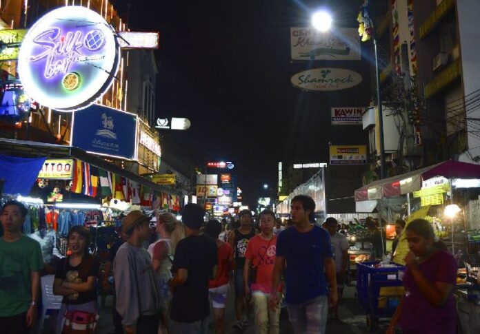 Khaosan Road in Bangkok.