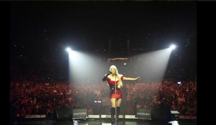 A photo from Mariah Carey's Twitter account of her concert in Bangkok on Halloween.