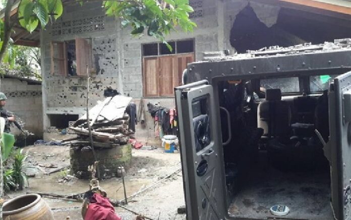 Aftermath of the gunfight that killed two suspected insurgents in Pattani province, 14 Nov 2014.<br />
