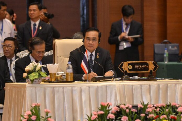 Gen. Prayuth Chan-ocha at the ASEAN summit in Myanmar, 14 Nov 2014.