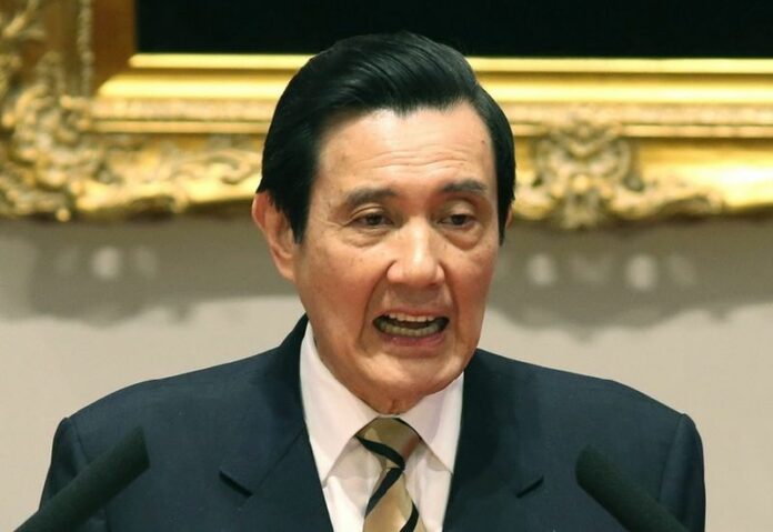 Taiwan's President Ma Ying-jeou speaks at a news conference in Taipei, Taiwan, 23 March 2014. He told his ruling party that he would resign as chairman to shoulder blame for its failure in local elections. Photo: EPA/JAMESON WU