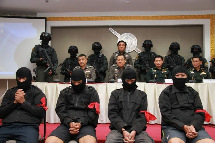 Five suspected "Blackshirt" militants were paraded in front of the media on 11 Sept 2014.