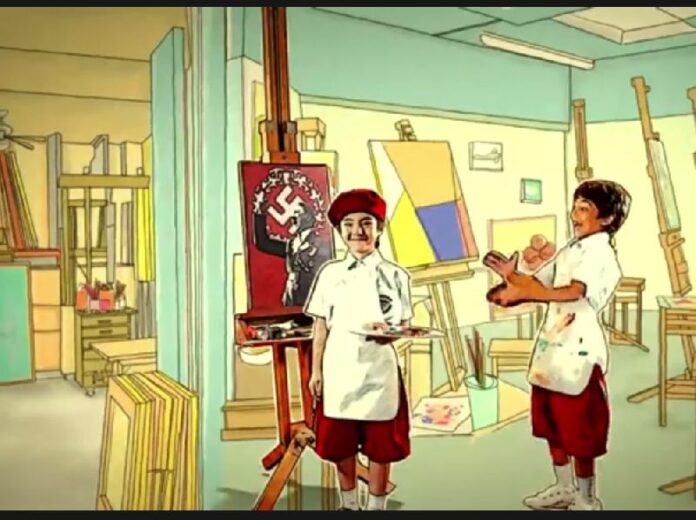 A screen shot of "30" from the state-sponsored film "Thai Niyom."<br />