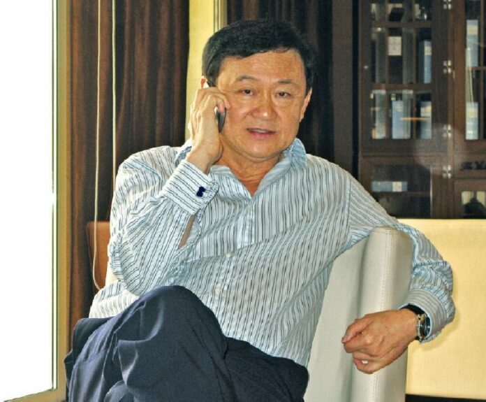 Former Prime Minister Thaksin Shinawatra phoned his aides from Dubai to inquire about the result of 2011 general election in Thailand, 3 July 2011.