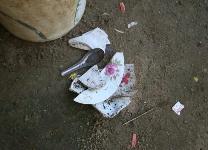 Monkeys also broke several of Surapong's dishes.