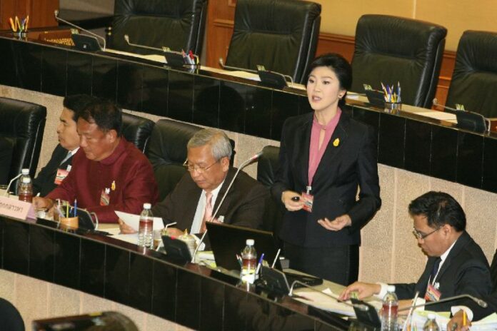 Former PM Yingluck appeared before the NLA on 9 January 2015 to defend herself against the accusations filed the National Anti-Corruption Commission (NACC).<br />