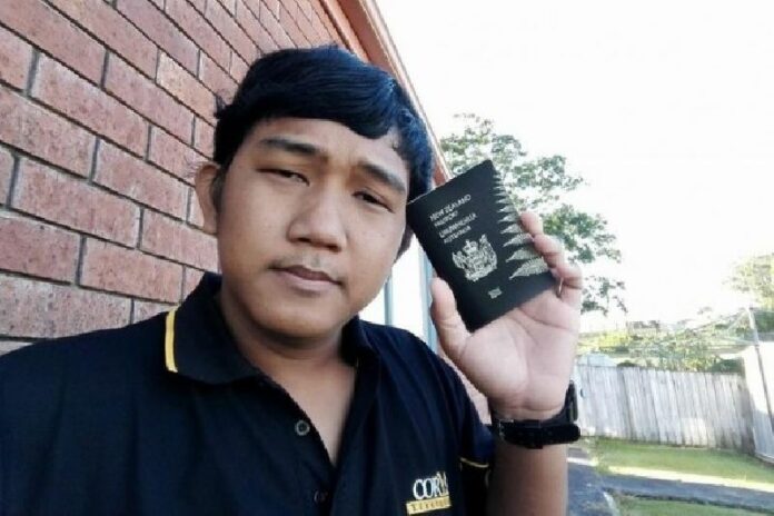 A photo from Facebook of Ekapop Luara and his alleged New Zealand passport. <br />
