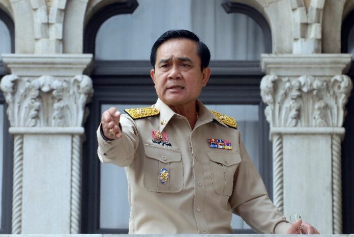 Thai junta leader and Prime Minister Prayuth Chan-ocha speaking to reporters on 26 Jan 2015.