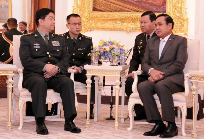 Gen. Chang Wanquan, Minister of the Defense of the People's Republic of China, meeting with Thai junta chairman and PM Prayuth Chan-ocha in Bangkok, Feb. 6 2015.