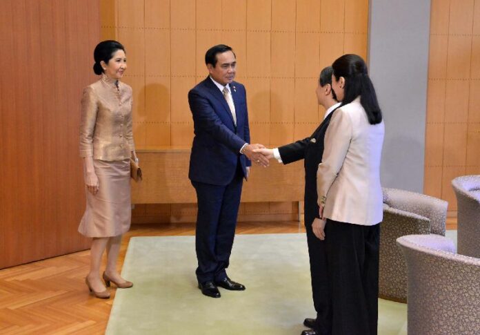 Gen. Prayuth Chan-ocha meeting with the Crown of Prince of Japan in Tokyo on 9 Feb 2015.<br />