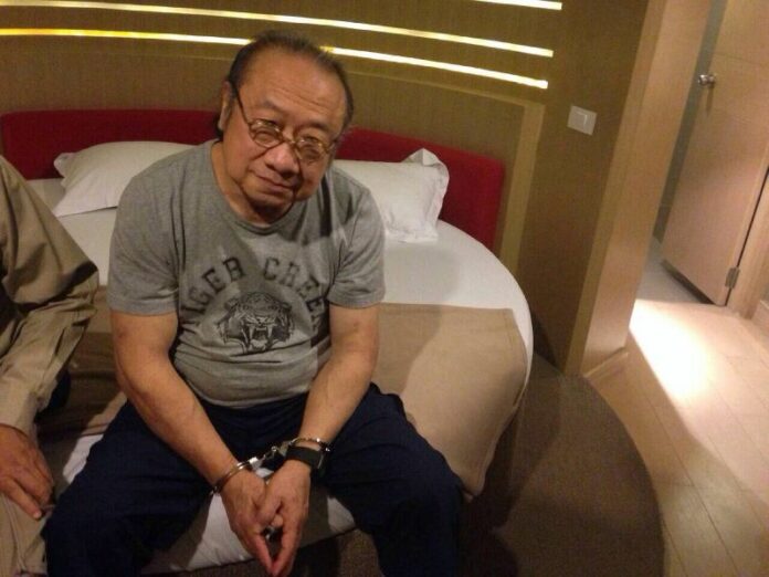 Hasadin Uraipraiwan, 64, was arrested at a motel in downtown Bangkok on 9 Feb 2015.