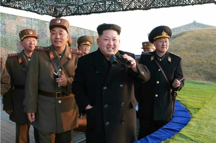 An undated picture made available by North's Korean Central News Agency on 23 November 2014 shows North Korean leader Kim Jong-un guiding a joint drill of military units at an undisclosed location in North Korea. A North Korean ambassador criticized a conference on Pyongyang's human rights record that was scheduled to begin Tuesday in Washington, calling it a "hostile act," news reports said. EPA/KOREAN CENTRAL NEWS AGENCY SOUTH KOREA OUT<br />