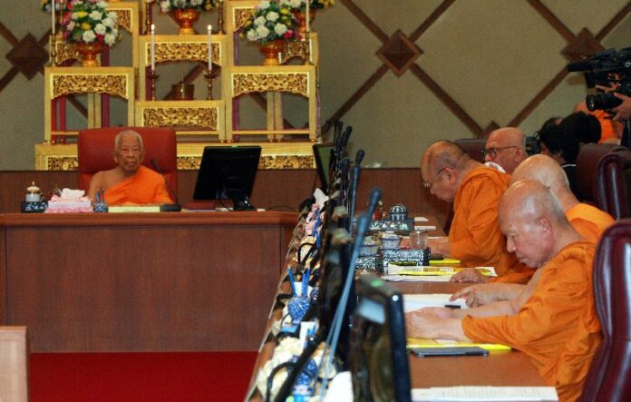 An undated photo of the Supreme Sangha Council, a governing body for the order of Buddhist monks in Thailand.