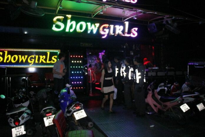Police at the nightclub in Pattaya where a brawl between tourists and security staff broke out, 4 March 2014.