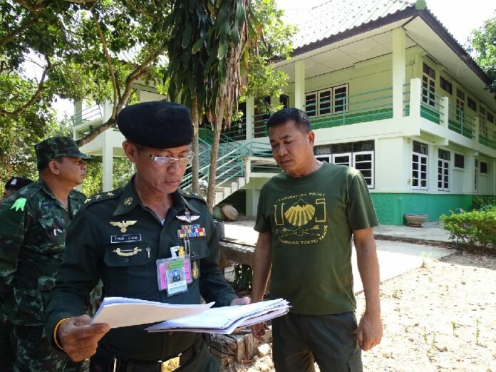 Soldiers inspect a remote residence in the middle of a forest that officers believe was used as a holiday home for former princess Srirasmi Suwadee and her family, 5 March 2015.